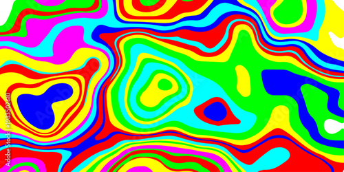 Dynamic Multicolored Contours and Hypnotic Fluid Patterns. Vibrant Psychedelic Liquid Waves Flowing Through a Surreal Neon Dreamscape of Endless Motion and Radiant Energy