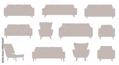 Collection of various sofa silhouettes.