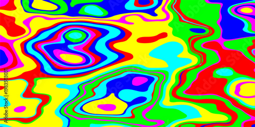 Dynamic Multicolored Contours and Hypnotic Fluid Patterns. Vibrant Psychedelic Liquid Waves Flowing Through a Surreal Neon Dreamscape of Endless Motion and Radiant Energy