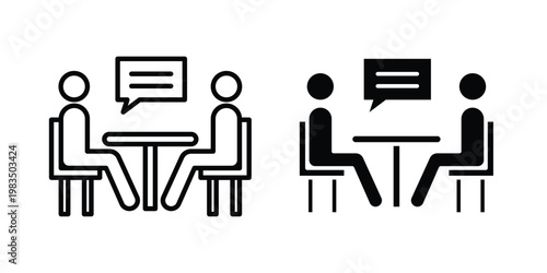 Consulting icon outline pictogram. Flat Symbols.