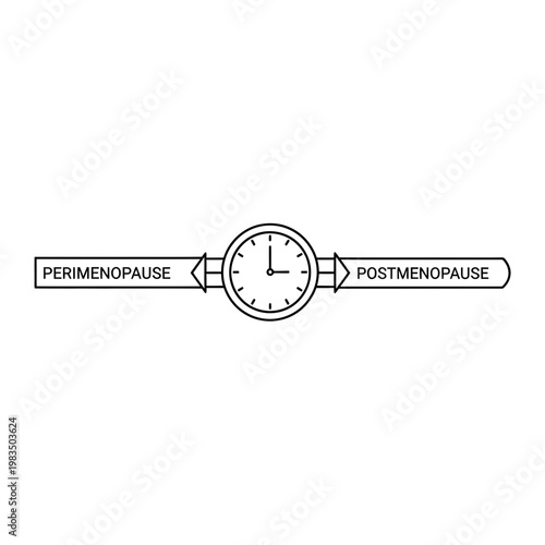 Menopause Stages Timeline with Perimenopause and Postmenopause Icon