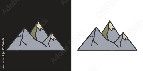 mountain adventure travel icons flat design vector illustration