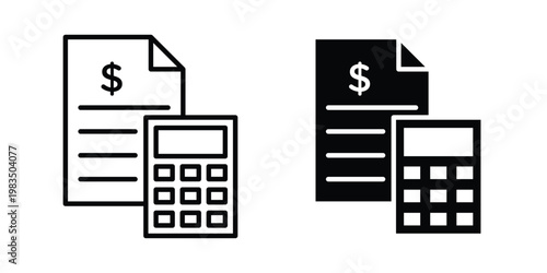 Cost Estimate icon outline pictogram. Flat Symbols.