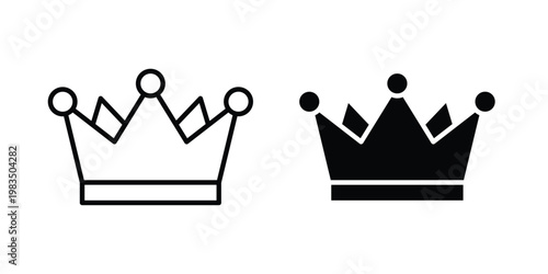 Crown icon outline pictogram. Flat Symbols.