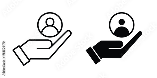 Customer care icon outline pictogram. Flat Symbols.