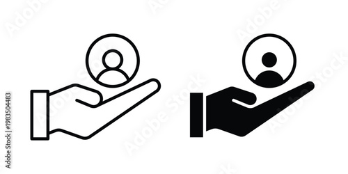 Customer retention icon outline pictogram. Flat Symbols.