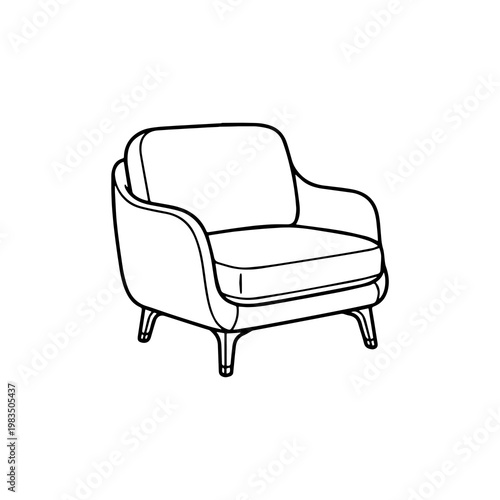 Modern Minimalist Armchair Vector