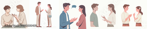 vector of young man arguing with partner