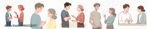 vector of young man arguing with partner
