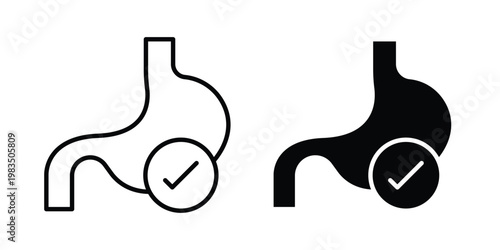 Digestion icon outline pictogram. Flat Symbols.