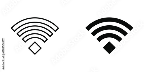 Comparison of wifi signal strength indicators with different styles of icons