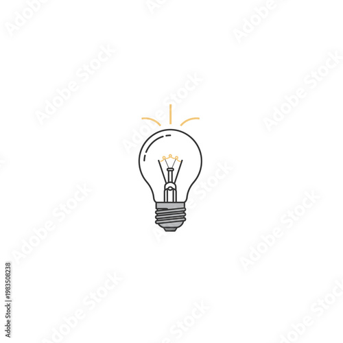 Classic incandescent light bulb outline with faint glow representing potential