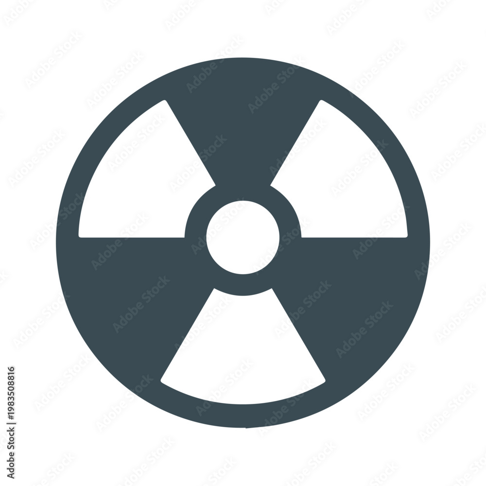 Fototapeta premium Trefoil radiation symbol sign on white background