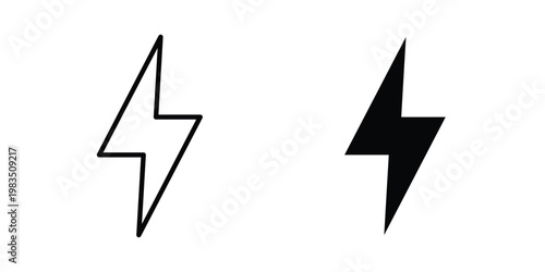 Flash icon outline pictogram. Flat Symbols.