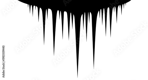 Black paint drips falling down on white background abstract design element creative graphic resource