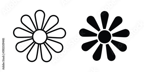 Flowers icon outline pictogram. Flat Symbols.