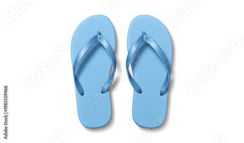 Light Blue Flip Flops Summer Sandals Realistic Vector Illustration
