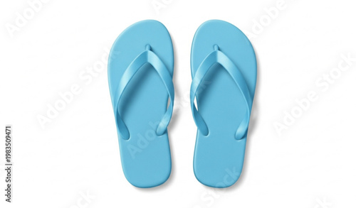Light Blue Flip Flops Summer Sandals Realistic Vector Illustration