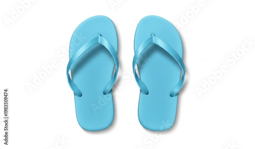 Light Blue Flip Flops Summer Sandals Realistic Vector Illustration