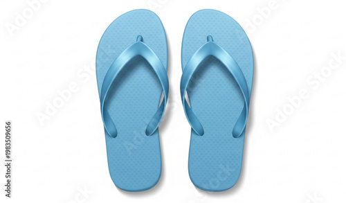 Light Blue Flip Flops Summer Sandals Realistic Vector Illustration