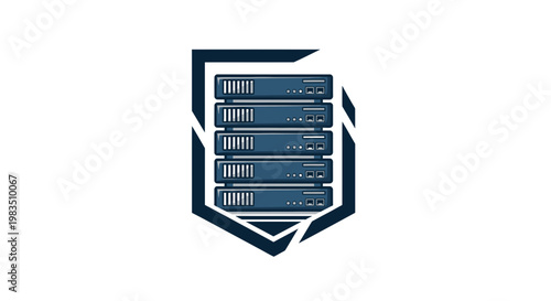 Secure Server Rack Shield Icon - Data Protection Technology