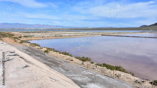evaporative reservoirs of salt production in village Cabo de Gata