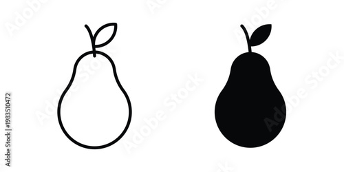 Guava fruit icon outline pictogram. Flat Symbols.