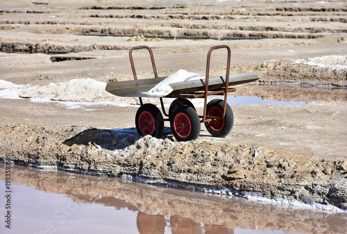evaporative reservoirs of salt production in village Cabo de Gata