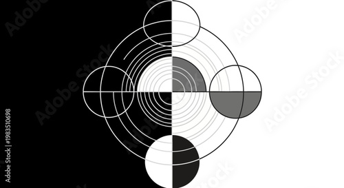 Geometric shapes and lines abstract design.