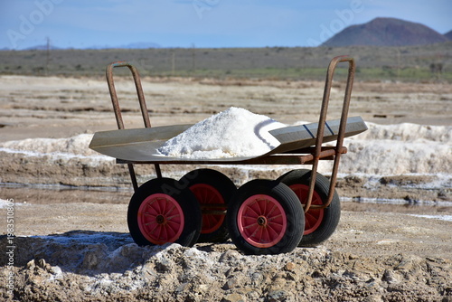 evaporative reservoirs of salt production in village Cabo de Gata