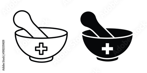 Homeopathy icon outline pictogram. Flat Symbols.