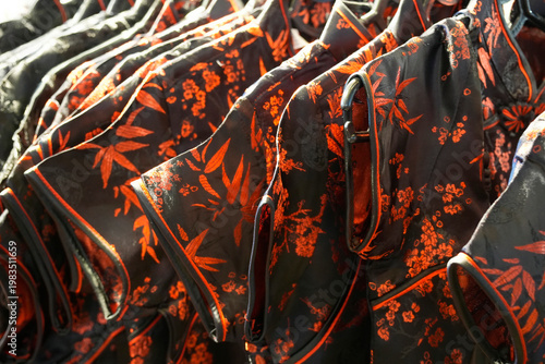 Japanese Kimono detail Colorful Decorated