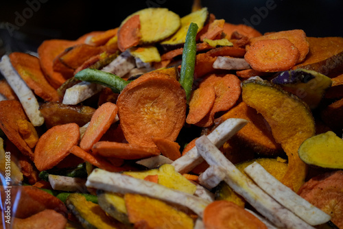 Vegetables candied fruit detail close up