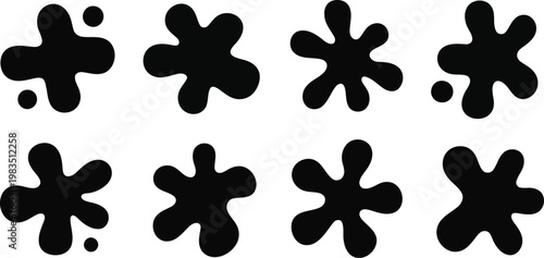 Abstract black splatter shapes a minimalist pattern arrangement