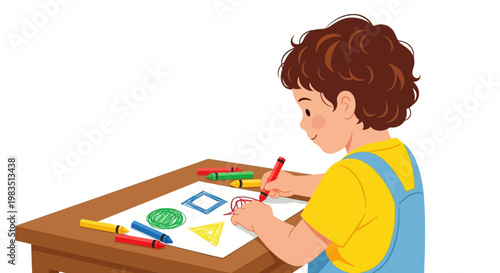 A creative little boy plays with colorful blocks on the floor, enjoying a fun childhood moment of learning and education through play