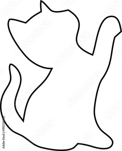 Modern cat outline vector with matching silhouette style, perfect for pet shop logos, animal themes, and minimalist graphic projects.