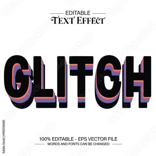 A stylized graphic rendering of the word glitch with a distorted effect