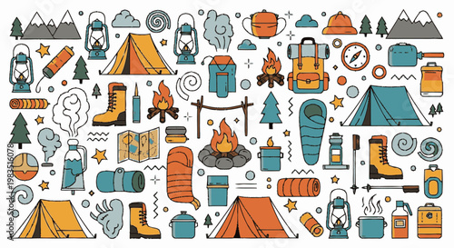 Camping and Outdoor Adventure Gear Collection.