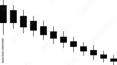 decreasing bar chart trend falling financial data flat design vector illustration