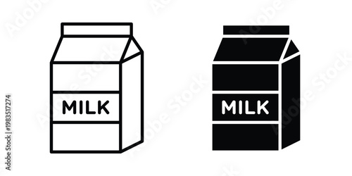 Milk icon outline pictogram. Flat Symbols.