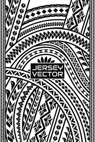 Polynesian Tribal Vector Pattern for Sports Jersey Design