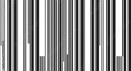 Abstract pattern of vertical black and white lines of varying widths