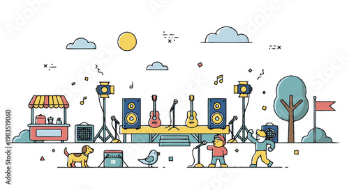 People walking on city street.