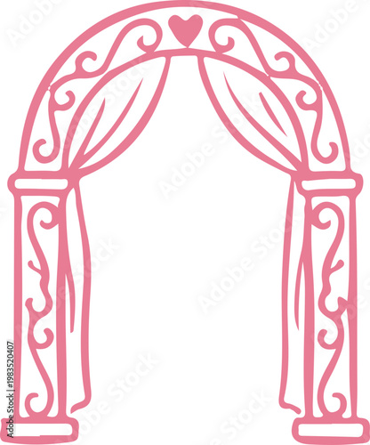 Pink Heart Decorative Archway Entrance.