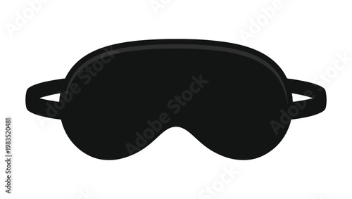 Black Sleep Mask – Minimal Wellness & Travel Vector Icon On PNG Background, sleep mask, black sleep mask, eye mask, rest, relaxation, sleep aid, wellness icon, travel accessory, comfort item, 