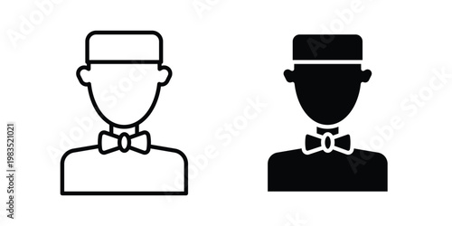 Porter icon outline pictogram. Flat Symbols.