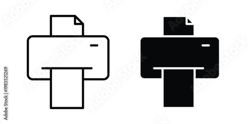 Printer icon outline pictogram. Flat Symbols.