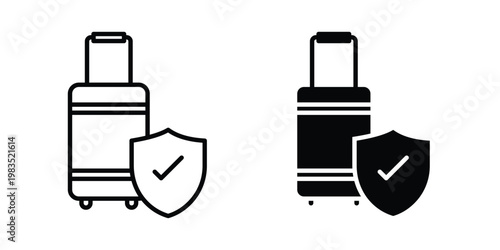 Protection of baggage icon outline pictogram. Flat Symbols.