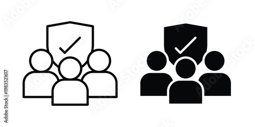Quadro em tela Public Safety Icon outline pictogram. Flat Symbols.