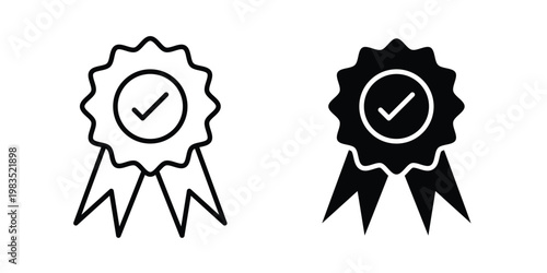 Quality Guarantee Icon outline pictogram. Flat Symbols.